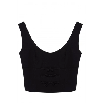 Kadın Moda Şık Üst Giyim Regular Kare Yaka Fitted Kalıp Dokuma Fiyonk Detaylı Bluz