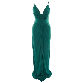 Yeni Slim Şık Abiye Gece Sandy Örme V Yaka Askılı Kol Shift Maxi Boy Büyük Beden Elbise