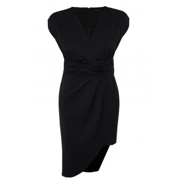 Yeni Fit Gündüz Gece Finike Dokuma Kruvaze Kısa Kol Anvelop Mini Boy Büyük Beden Elbise