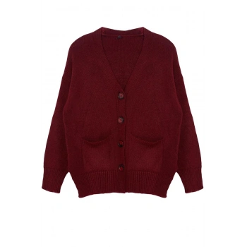 Kadın Moda Şık Regular V Yaka Regular Basic Yumuşak Dokulu Triko Hırka