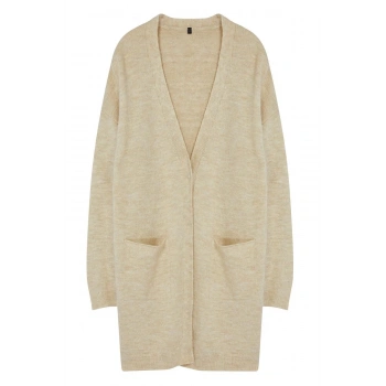 Kadın Moda Şık Regular V Yaka Regular Yumuşak Dokulu Cep Detaylı Triko Hırka