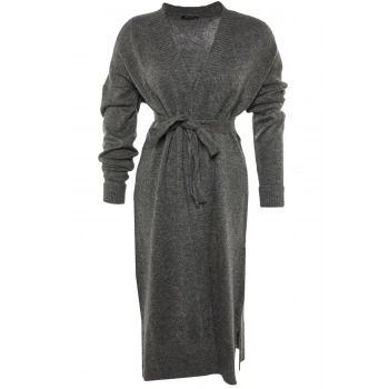 Kadın Büyük Beden Moda Şık Uzun V Yaka Uzun Kol Düz Oversize Triko Hırka