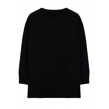 Kadın Tesettür Moda Şık Regular Bisiklet Yaka Uzun Kol Düz Dik Yaka Triko Kazak