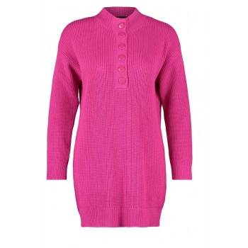 Kadın Tesettür Moda Şık Regular Düğmeli Yaka Uzun Kol Düz Düğme Detaylı Rahat Kalıp Triko Kazak