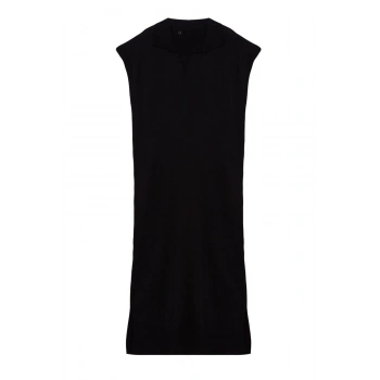 Kadın Tesettür Moda Şık Uzun Polo Yaka Uzun Kol Düz Uzun Triko Süveter Elbise