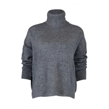 Kadın Moda Şık Regular Balıkçı Yaka Uzun Kol Düz Yumuşak Dokulu Balıkçı Yaka Triko Kazak