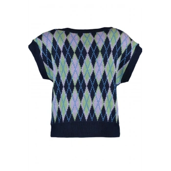 Kadın Moda Şık Regular V Yaka Kolsuz Baklava Geniş Kalıp Triko Süveter