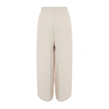 Kadın Yeni Moda Büyük Beden Geniş Paça Regular Boy Dokuma Bol Paça Pantolon