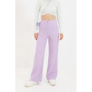 Kadın Yeni Moda Geniş Paça Uzun Boy Dokuma Wide Leg Geniş Paça Pantolon