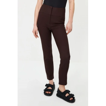 Kadın Yeni Moda Boru Paça Regular Boy Dokuma Cigarette Dar Paça Bel Dikiş Detaylı Pantolon