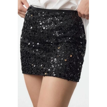 Kadın Moda Stil Mini Astarsız Örme Etek