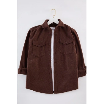 Moda Gömlek Yaka Ekose Uzun Kol Regular Fit Cepli Oduncu Kışlık Dokuma Erkek Gömlek