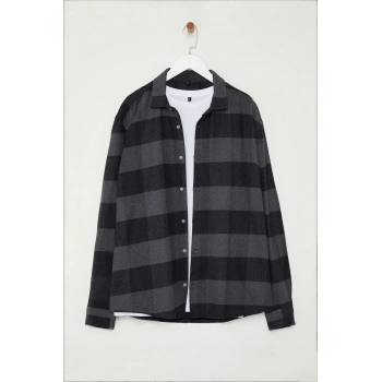 Moda Gömlek Yaka Ekose Uzun Kol Regular Fit Kışlık Kareli Oduncu Gömlek