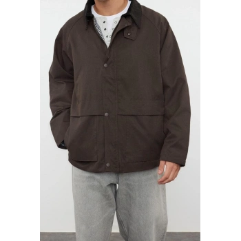 Unisex Moda Şık Regular Ceket Yaka Standart Düz Astarlı Regular Fit Kadife Yaka Detaylı Mont