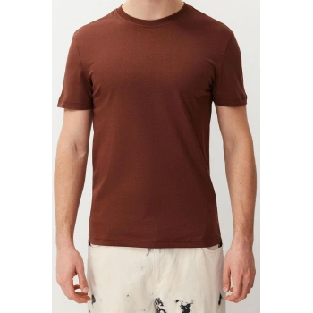 Yeni Sezon Regular %100 Pamuk Bisiklet Yaka Kısa Kol Düz Desenli Günlük T-Shirt