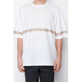 Yeni Sezon Oversize %100 Pamuk Bisiklet Yaka Kısa Kol Düz Desenli Günlük T-Shirt