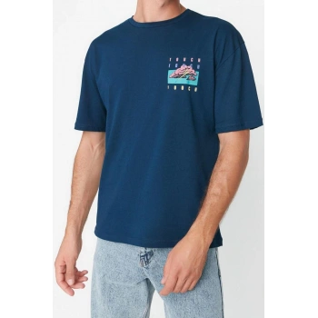 Yeni Sezon Rahat %100 Pamuk Bisiklet Yaka Kısa Kol Slogan Desenli Günlük T-Shirt