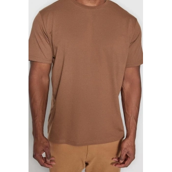 Yeni Sezon Regular Pamuk Polyester Bisiklet Yaka Kısa Kol Düz Desenli Günlük Büyük Beden T-Shirt