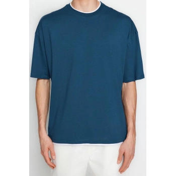 Yeni Sezon Oversize %100 Pamuk Bisiklet Yaka Kısa Kol Düz Desenli Günlük T-Shirt