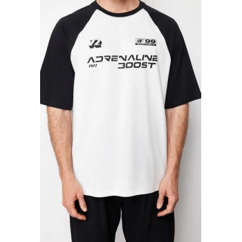 Yeni Sezon Oversize %100 Pamuk Bisiklet Yaka Kısa Kol Baskılı Desenli Günlük T-Shirt