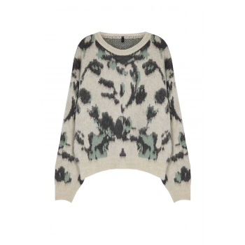 Kadın Moda Şık Bisiklet Yaka Düşük Kol Regular Yumuşak Dokulu Triko Kazak