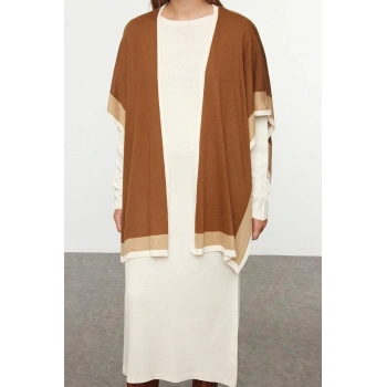 Kadın Moda Şık Regular Boy Bisiklet Yaka Regular Triko Basic Atkılı Elbise