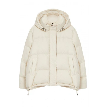 Kadın Moda Oversize Kapüşonlu Yaka Standart Düz Astarlı Kapüşonlu Kaz Tüylü Su İticili Şişme Mont