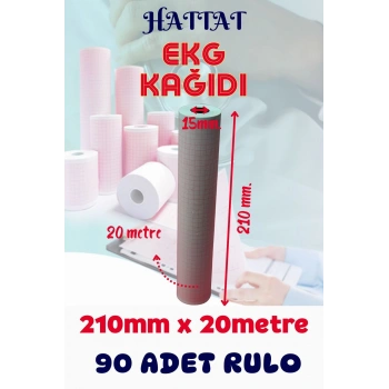 EKG Kağıdı 90 Adet Termal Rulo 210mmx20m. Biocare Medwelt Nihon Kohden Firstmed Plusmed Uyumlu