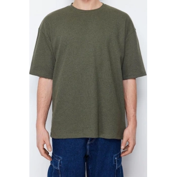 Yeni Sezon Oversize Pamuk Polyester Bisiklet Yaka Kısa Kol Düz Desenli Günlük T-Shirt