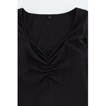 Stil Kadın Kaşkorse Bluz Regular Örme Fitted Kalıp Büyük Beden