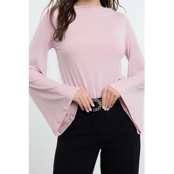 Stil Kadın Rahat Kalıp Esnek Bluz Regular Örme Relaxed Kalıp İspanyol Kol