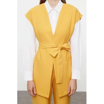 Tarz Kadın Modern Moda Normal Bel Boru Paça V Yaka Krep Dokuma Alt-Üst Takım