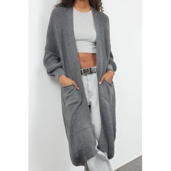 Kadın Modern Tarz Regular V Yaka Uzun Triko Hırka