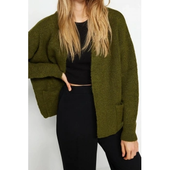 Kadın Modern Tarz Oversize V Yaka Regular Triko Hırka