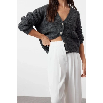 Kadın Modern Tarz Regular V Yaka Regular Triko Hırka