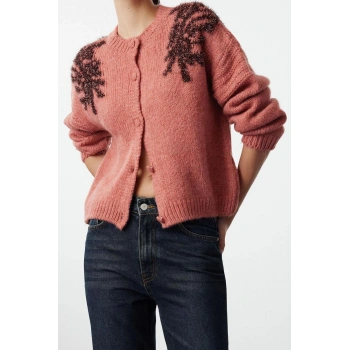 Kadın Modern Tarz Regular Bisiklet Yaka Regular Triko Hırka