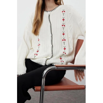 Kadın Modern Tarz Regular Bisiklet Yaka Regular Triko Hırka