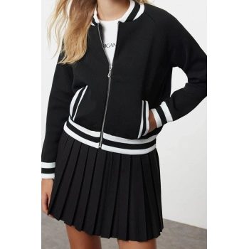 Kadın Modern Tarz Slim Bisiklet Yaka Regular Triko Hırka