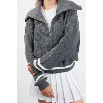 Kadın Modern Tarz Regular Devrik Yaka Regular Triko Hırka