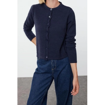 Kadın Modern Tarz Slim Bisiklet Yaka Regular Triko Hırka