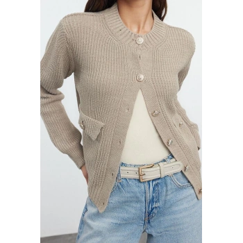 Kadın Modern Tarz Regular Bisiklet Yaka Regular Triko Hırka