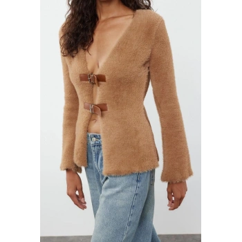 Kadın Modern Tarz Regular V Yaka Regular Triko Hırka