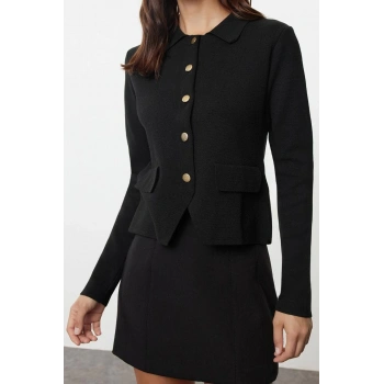 Kadın Modern Tarz Regular Polo Yaka Regular Triko Hırka