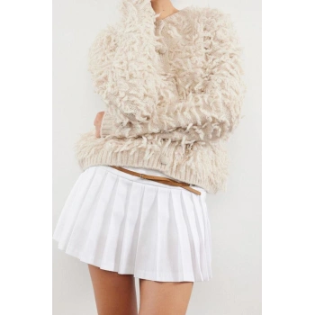 Kadın Modern Tarz Regular Bisiklet Yaka Regular Triko Hırka