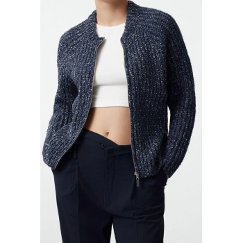 Kadın Modern Tarz Regular Bisiklet Yaka Regular Triko Hırka