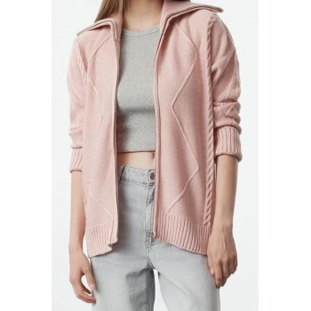 Kadın Modern Tarz Regular Devrik Yaka Regular Triko Hırka