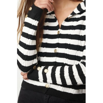 Kadın Modern Tarz Slim Devrik Yaka Regular Triko Hırka