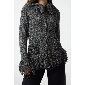 Kadın Modern Tarz Regular Dik Yaka Regular Triko Hırka