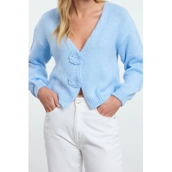 Kadın Modern Tarz Slim V Yaka Regular Triko Hırka