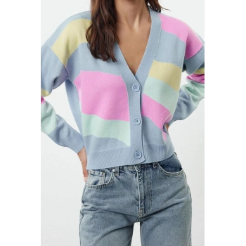 Kadın Modern Tarz Regular V Yaka Regular Triko Hırka